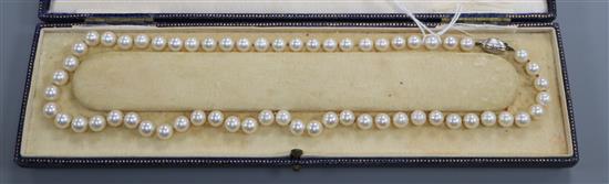 A Mappin & Webb Akoya cultured pearl necklace, L approx 46cm